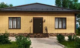 Проекты одноэтажных домов из кирпича | Строй-Спс - Спасск-Дальний от 3596 рублей