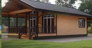 Проект одноэтажного дома из бруса с террасой - Строительство в Спасске-Дальнем от Строй-Спс от 133537 руб.